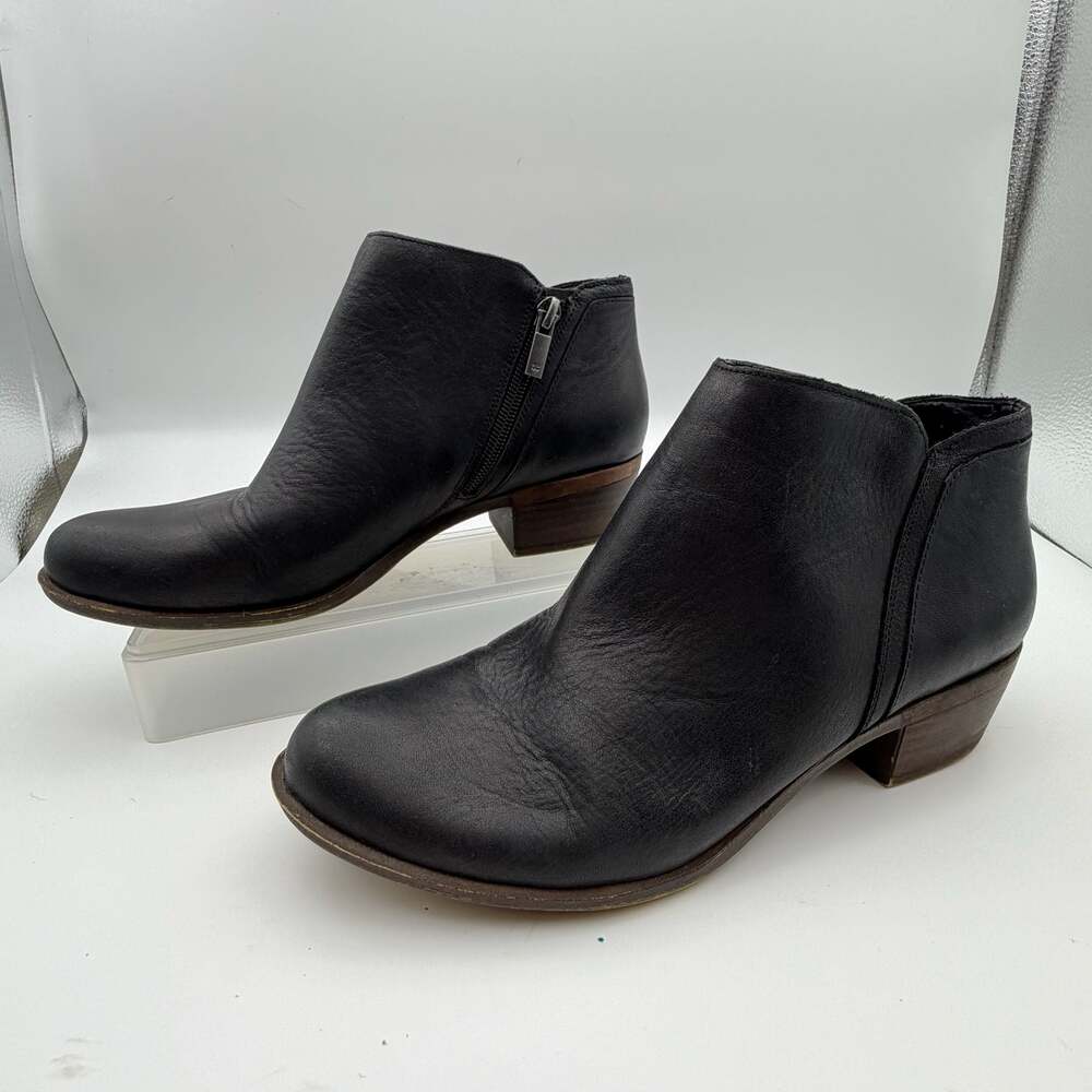 Lucky Brand Basel Women's Black Leather Ankle Booties